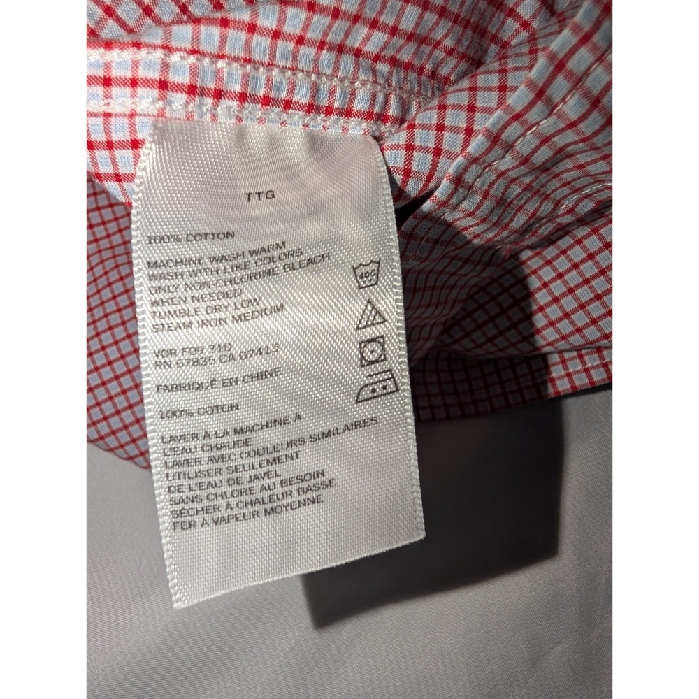 Nautica Mens 2XL Red Plaid 100% Cotton Short Sleeve Casual Button Up Shirt‎ - Picture 4 of 4